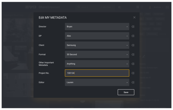 Using Custom Metadata Fields in ShareBrowser — SNS (Studio Network ...