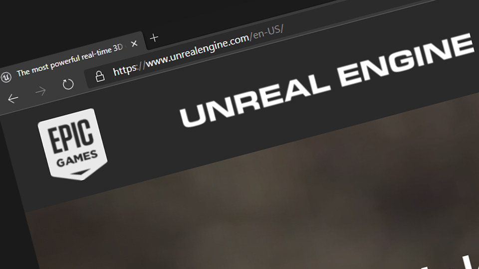 Unreal Engine's page in a web browser.