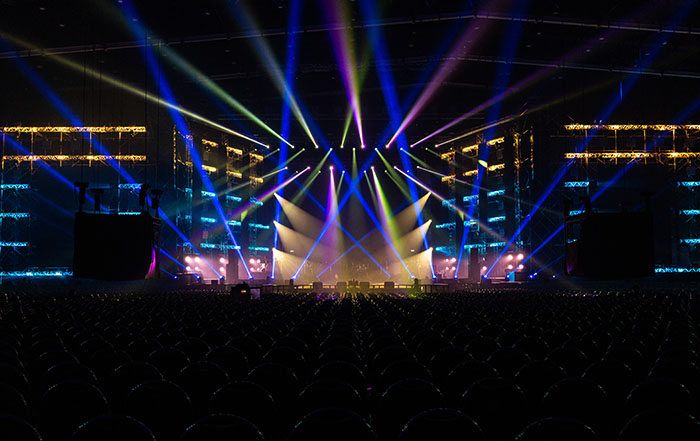 live concert on stage with lights