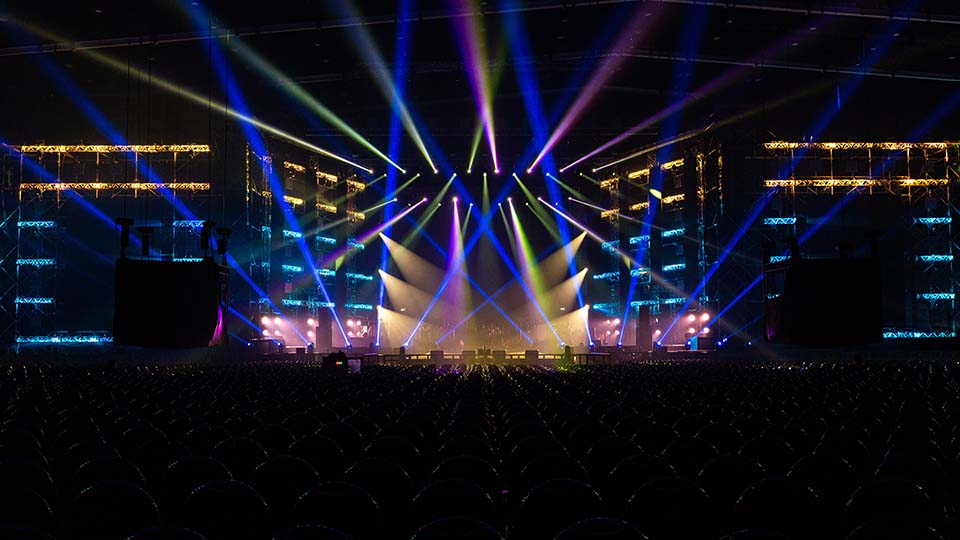 live concert on stage with lights