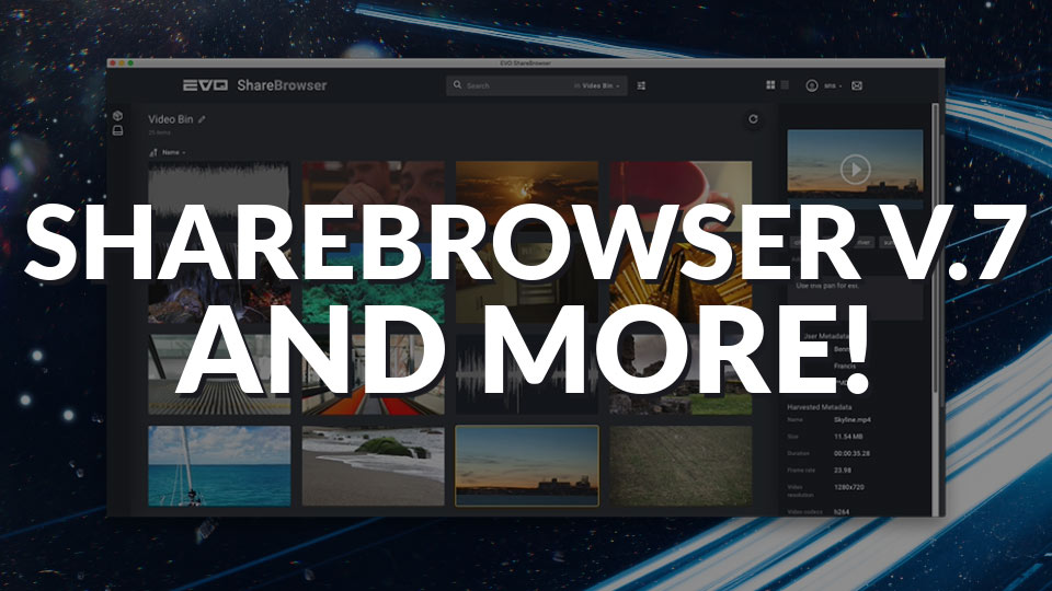 ShareBrowser v.7 and more with ShareBrowser Media Asset Manager screenshot in background