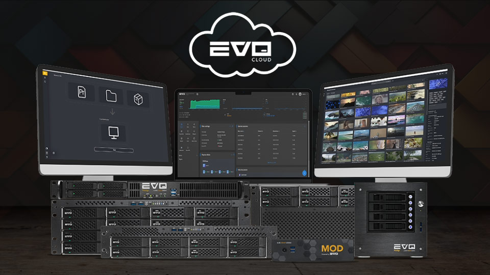 SNS EVO shared storage servers on premise and in the cloud with included EVO Suite workflow tools